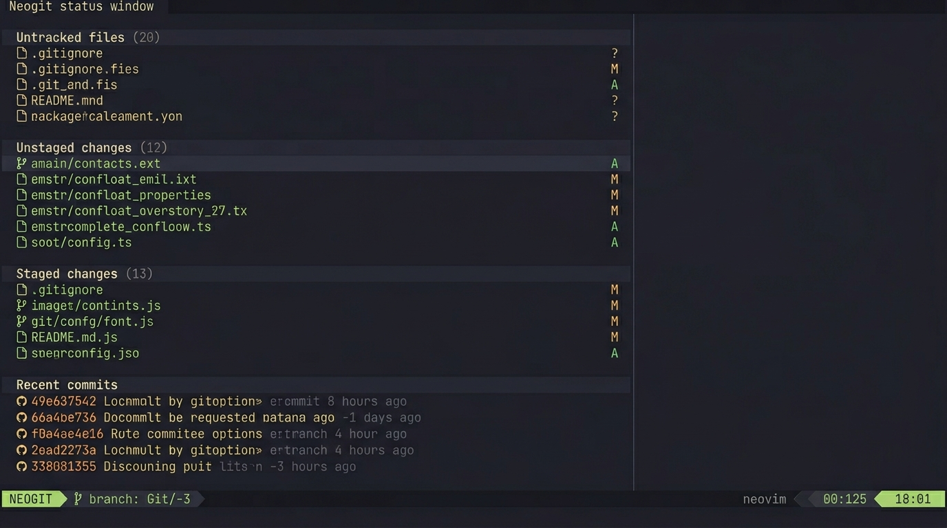 Neogit staging interface